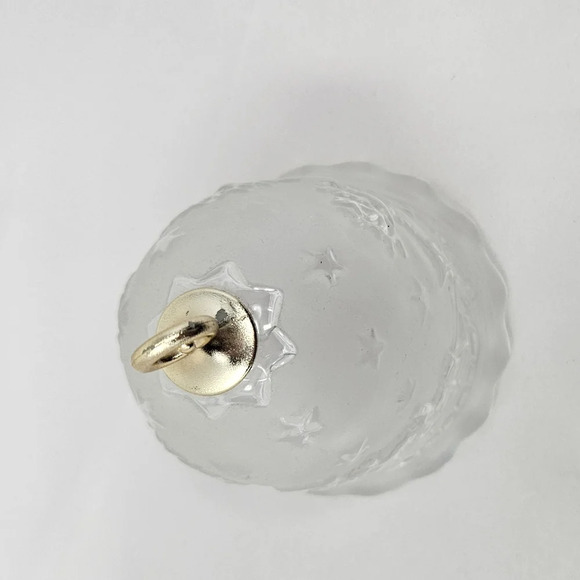 Vtg Mikasa Christmas Frosted Glass Holiday Bell Santa, Reindeer & Sled Gift - Picture 5 of 8